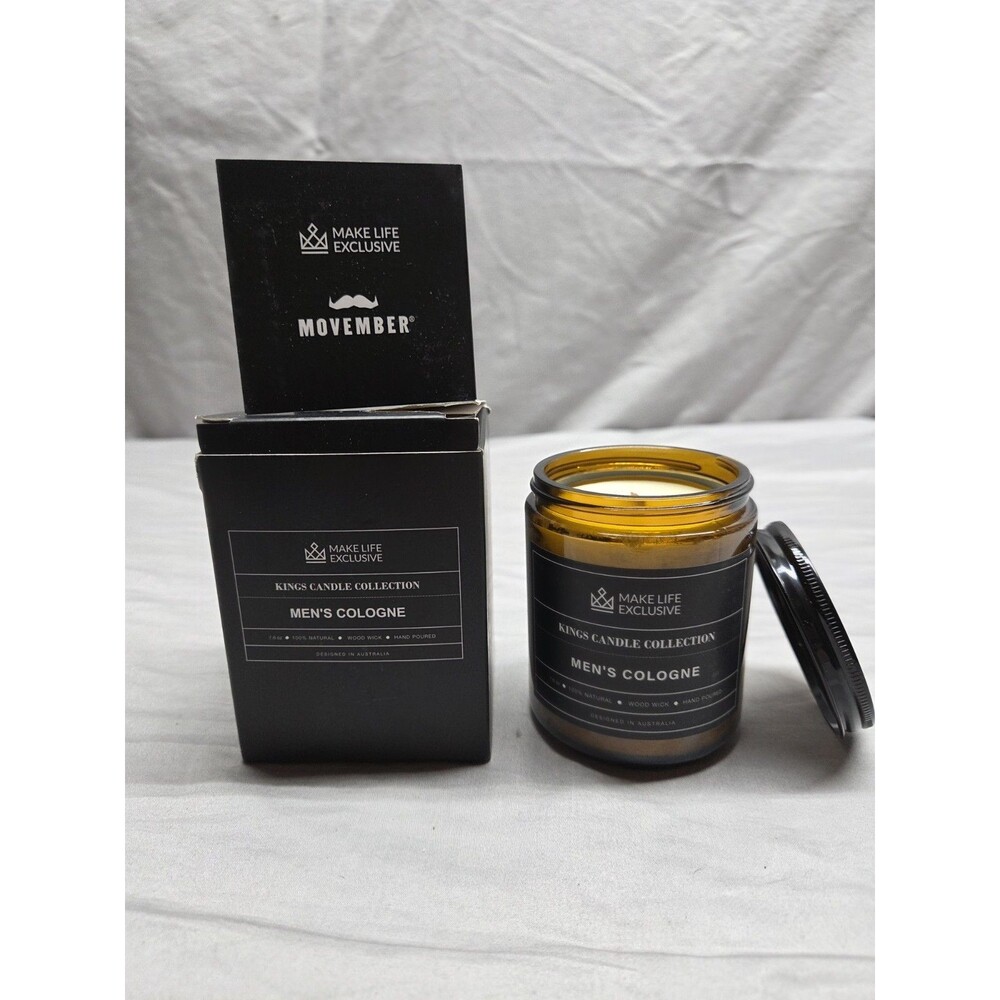 Scented Candles for Men | Men's Cologne, Amber Sandalwood Scent | Dark